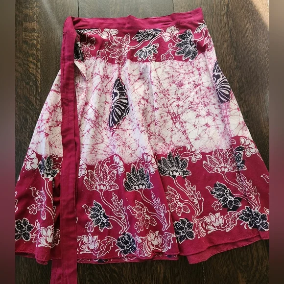 Vintage Batik Wrap Skirt EUC $25 - Picture 2 of 6